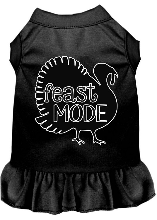 Feast Mode Screen Print Dog Dress Black XS